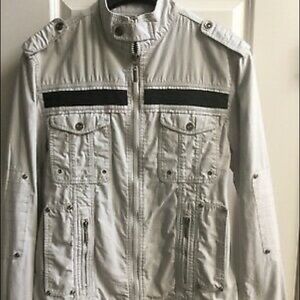 X-Ray Military Jacket Mens L off White
